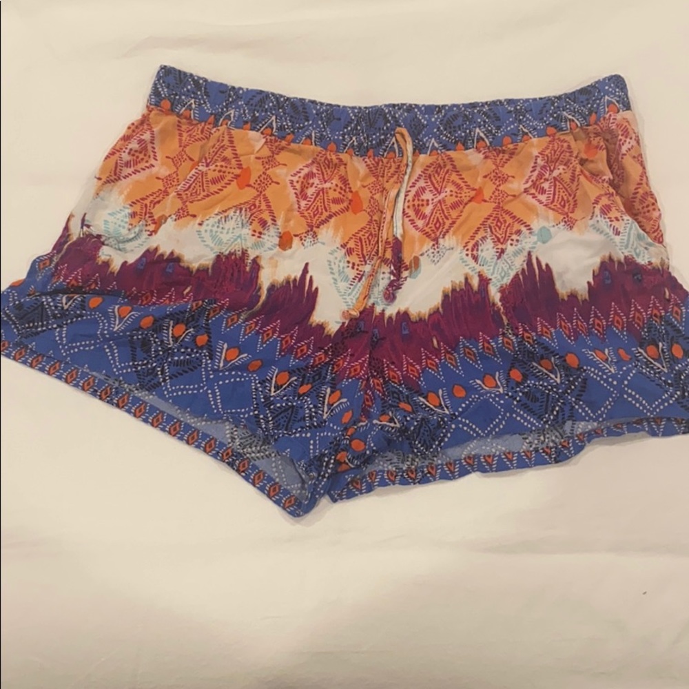 Colorful rayon shorts pj shorts elastic waist XL